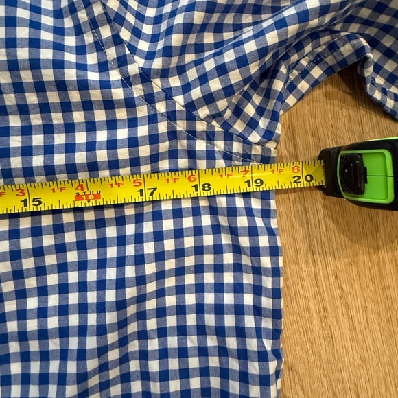 Ralph Lauren Blue & White Gingham 3/4 Sleeve Button-Down Shirt - Picture 7 of 8